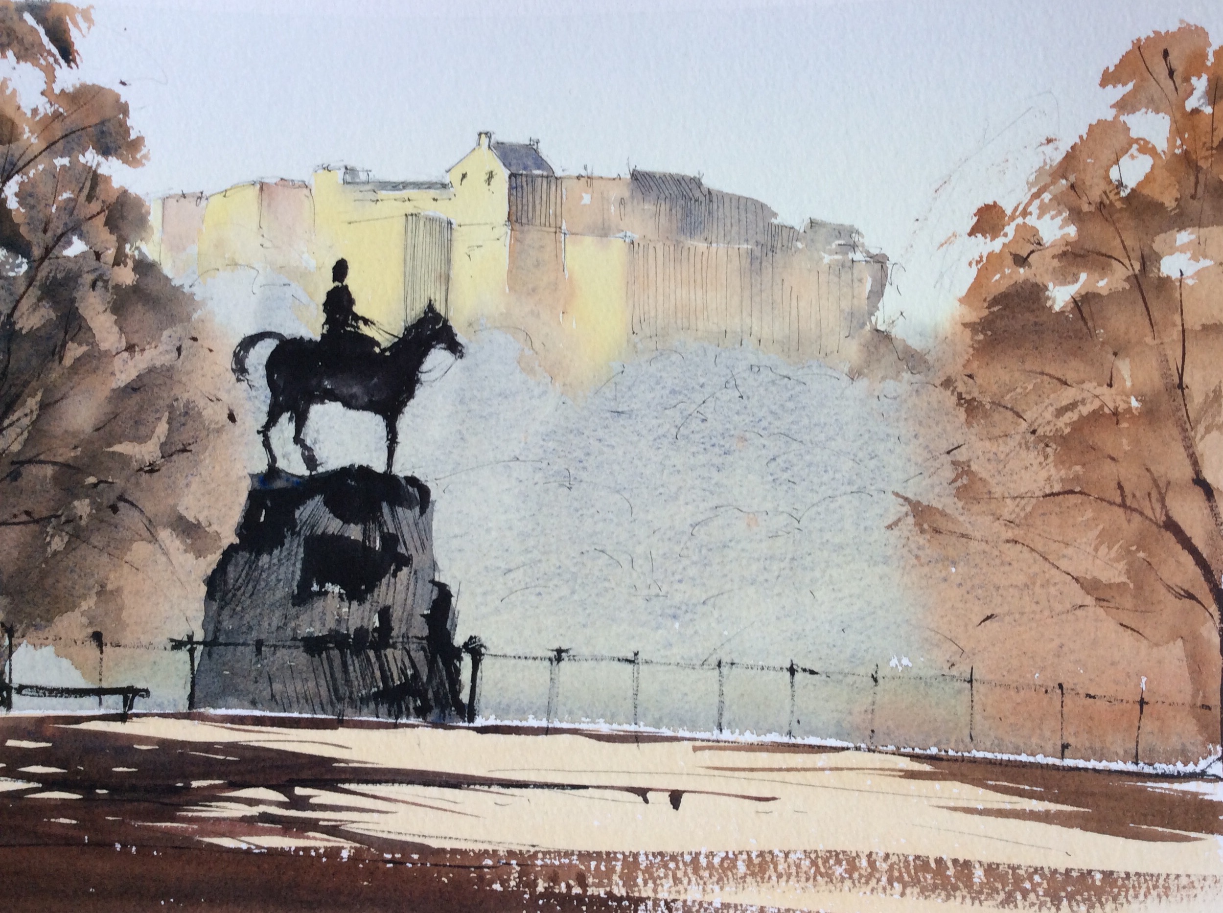 'The Scots Greys Memorial, Edinburgh' after Edward Wesson