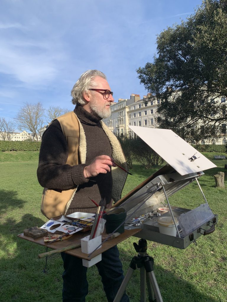John Haywood, watercolour artist painting plein air