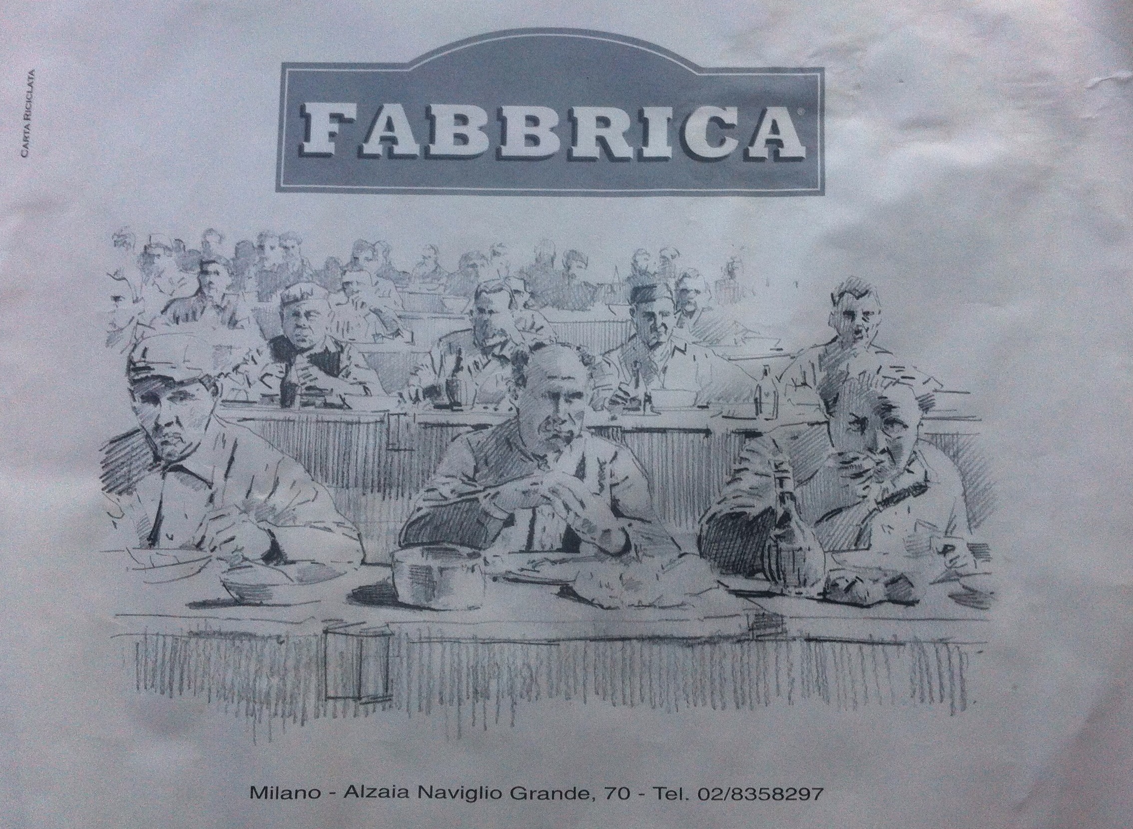 Fabbrica Restaurant placemat